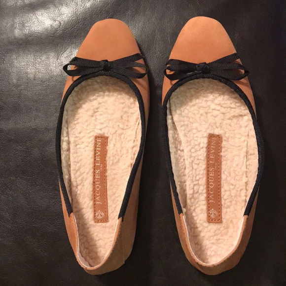 Jacques Levine Shoes - Tan & black ballet flats